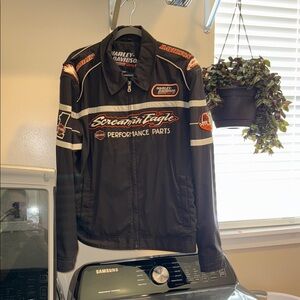 Harley-Davidson Black Performance Jacket with Orange Accents